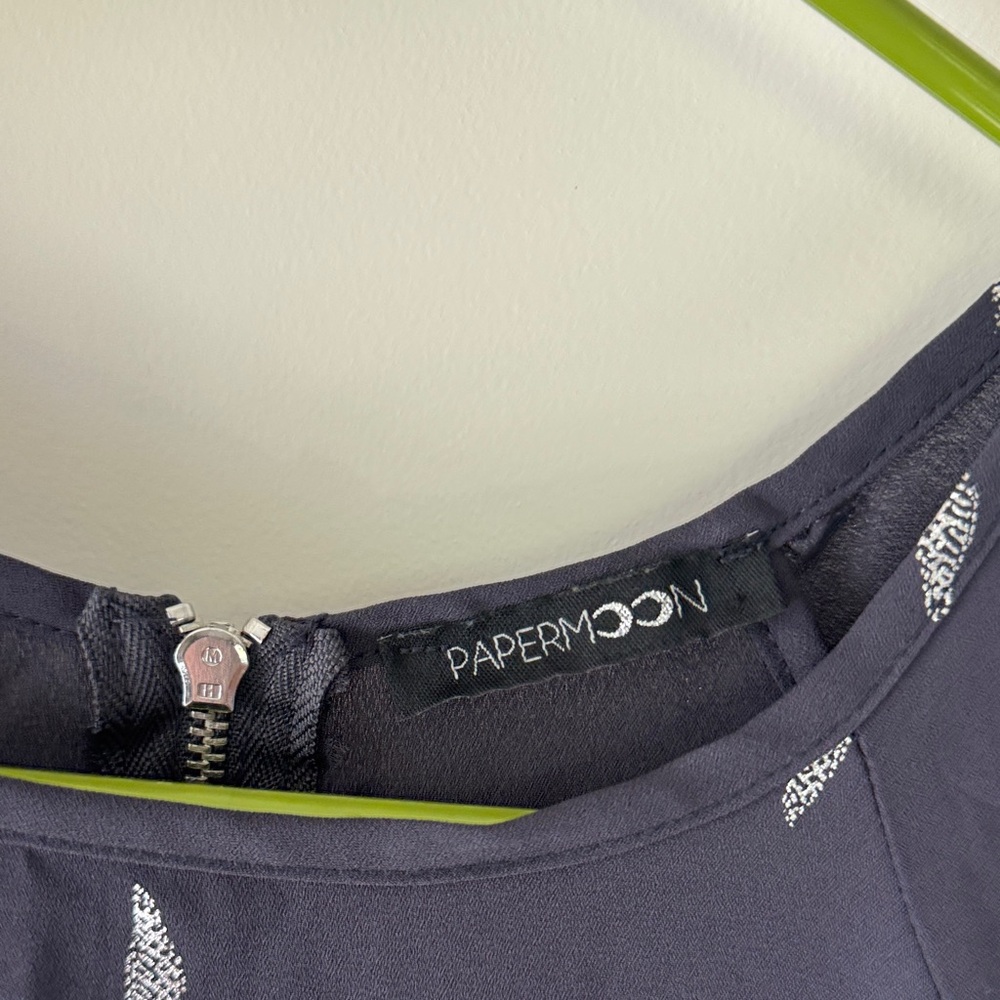 Papermoon Black Blouse with Silver Accents / M19 - Picture 3 of 5